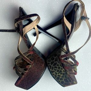 Chinese Laundry Red And Gold Tippy Top Platform Heels- Size 7.5